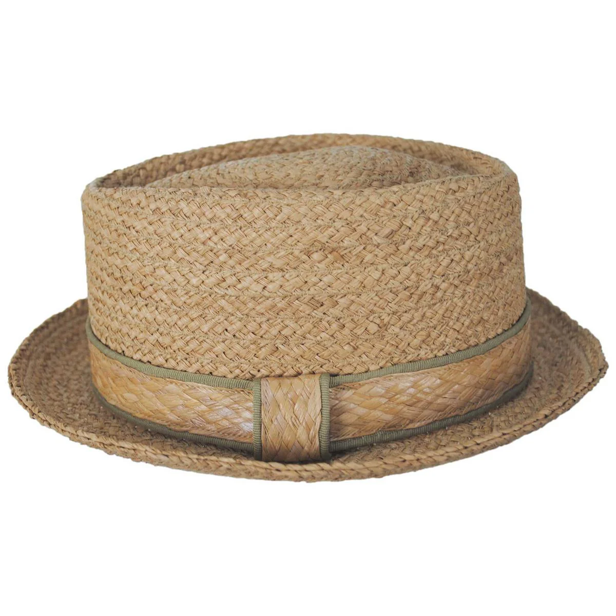 Raffia Straw Diamond Crown Fedora Hat - Image 5