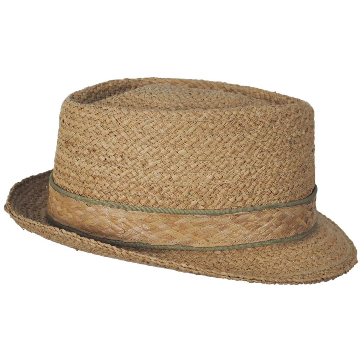 Raffia Straw Diamond Crown Fedora Hat - Image 6