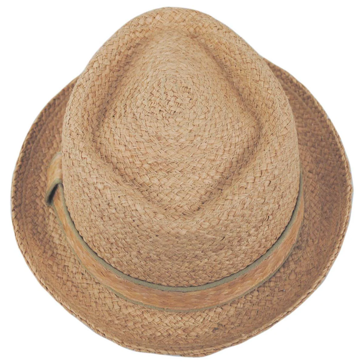 Raffia Straw Diamond Crown Fedora Hat - Image 7