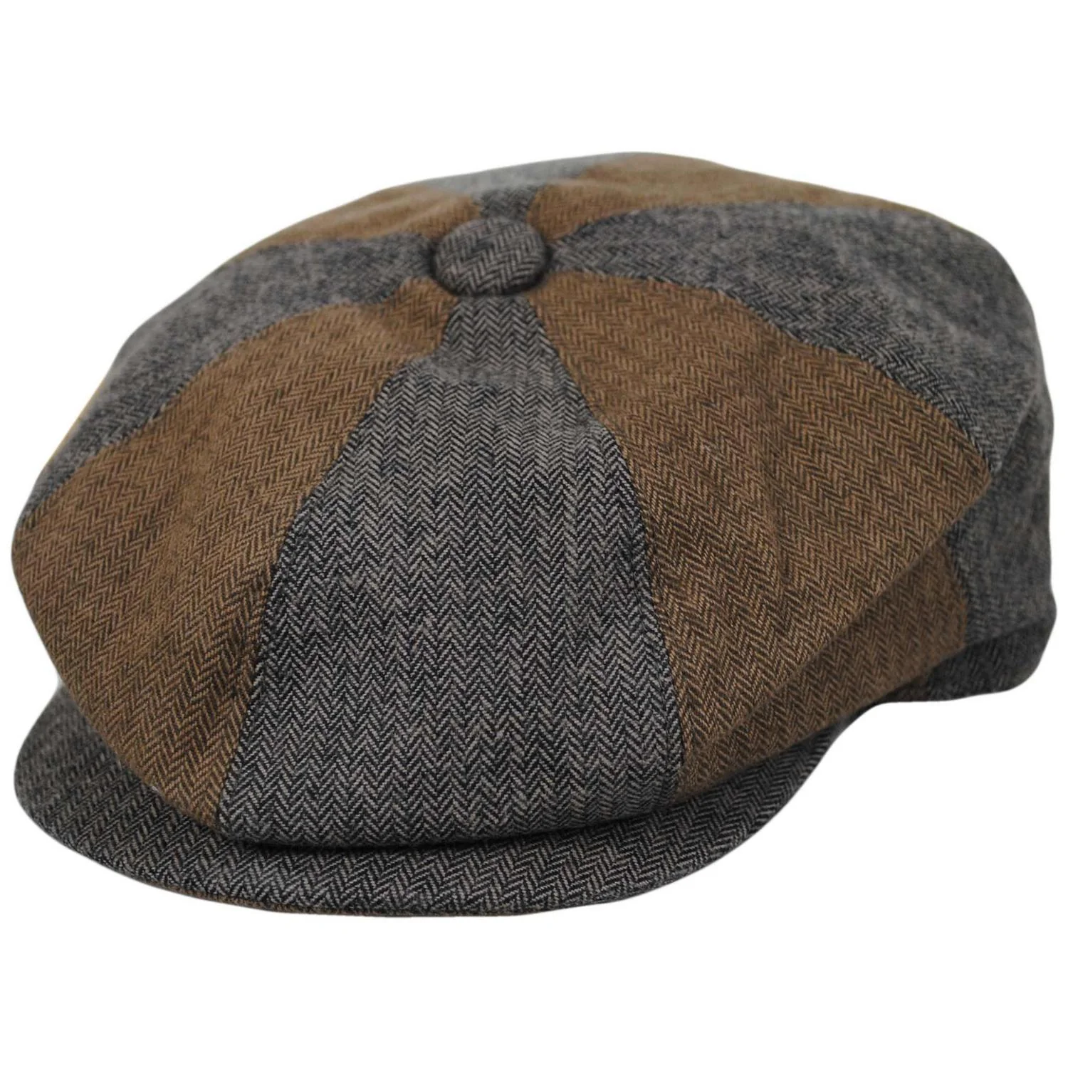 Reading Cotton Mixed Herringbone Newsboy Cap