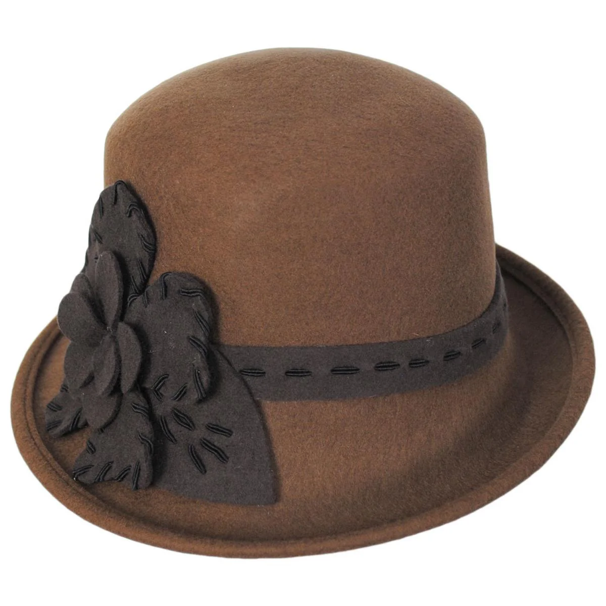Saddle Stitch Rose Profile Wool Felt Cloche Hat - Made to Order - Image 2