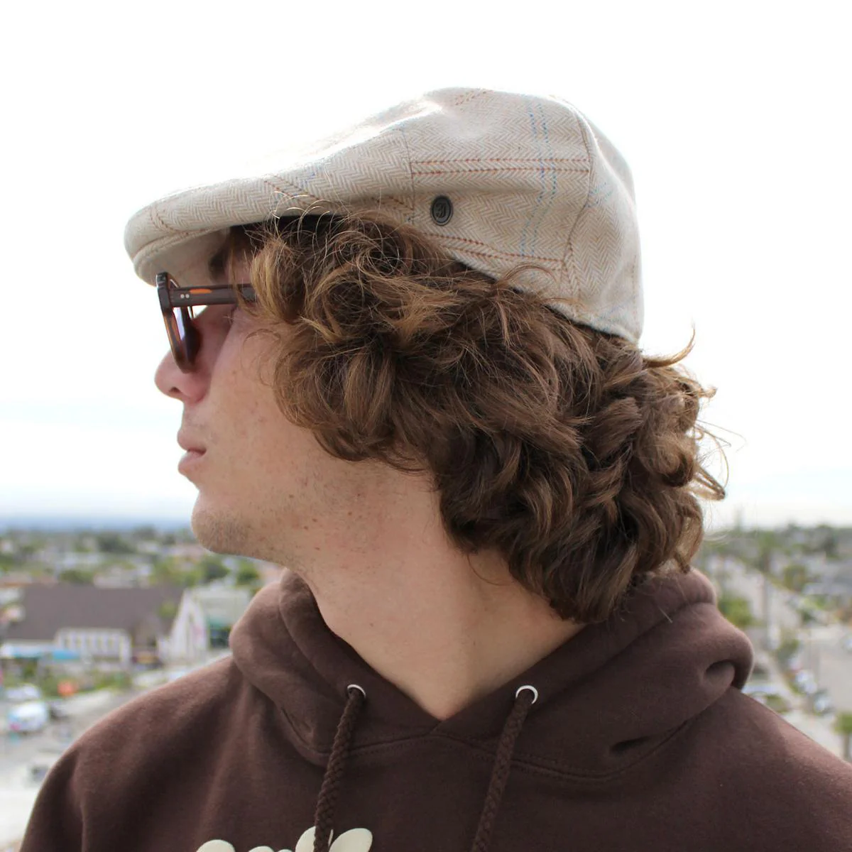 Skyline Herringbone Overcheck Wool Blend Ivy Cap - Image 2