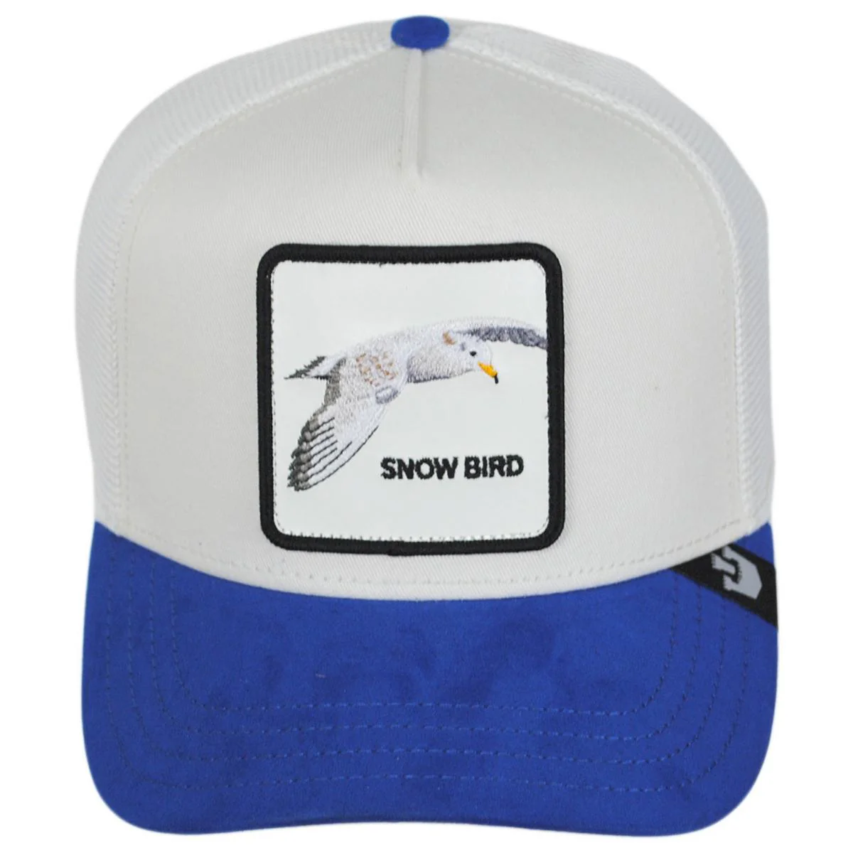 Snow Bird Micro Suede Mesh Trucker Snapback Baseball Cap - Image 2