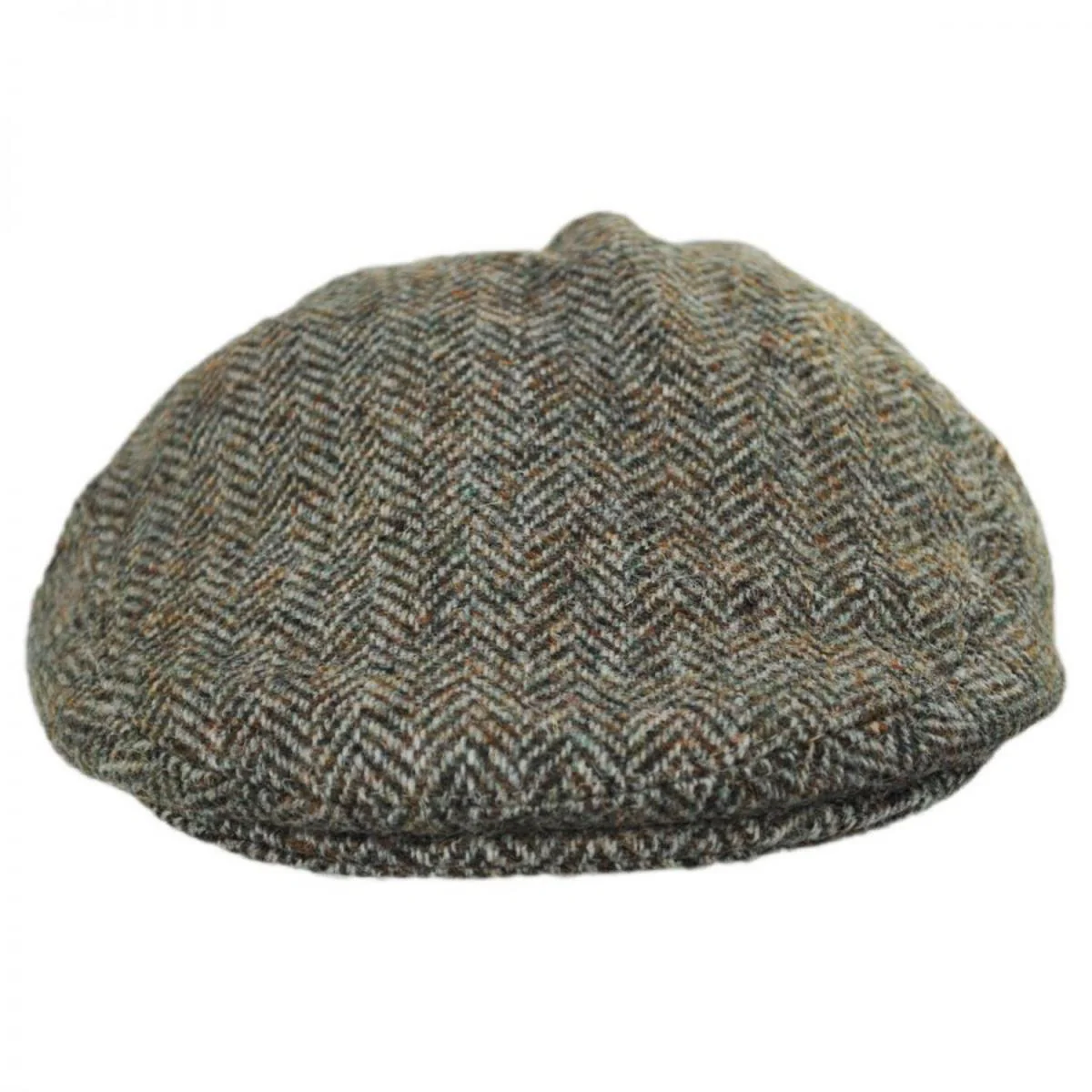 Stornoway Harris Tweed Wool Herringbone Flat Cap-Oatmeal - Image 2