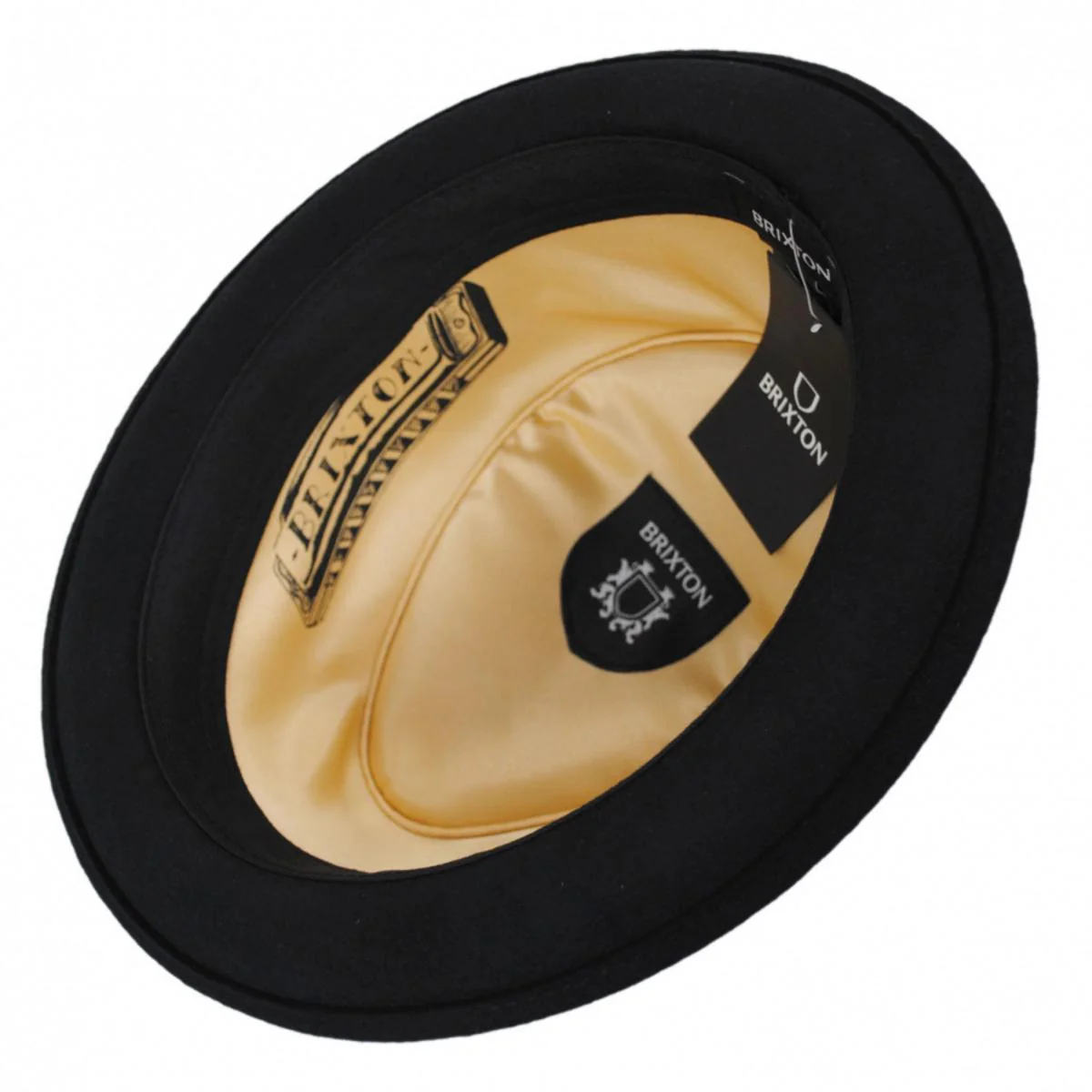 Stout Wool Felt Diamond Crown Fedora Hat - Black - Image 4