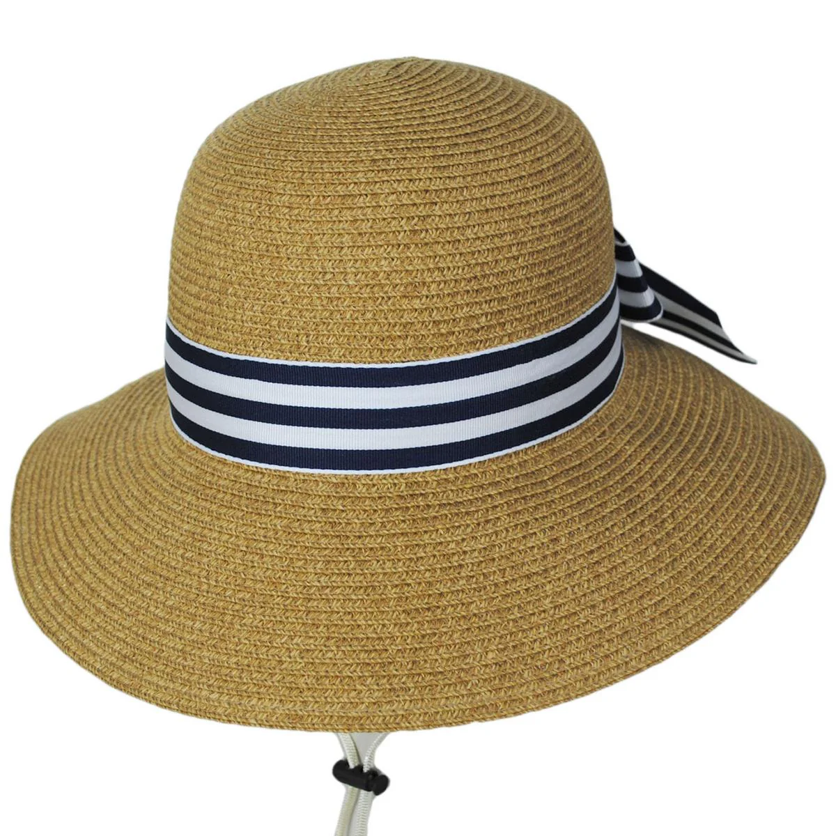 Stripe Sailor Toyo Straw Cloche Dress Hat - Made to Order