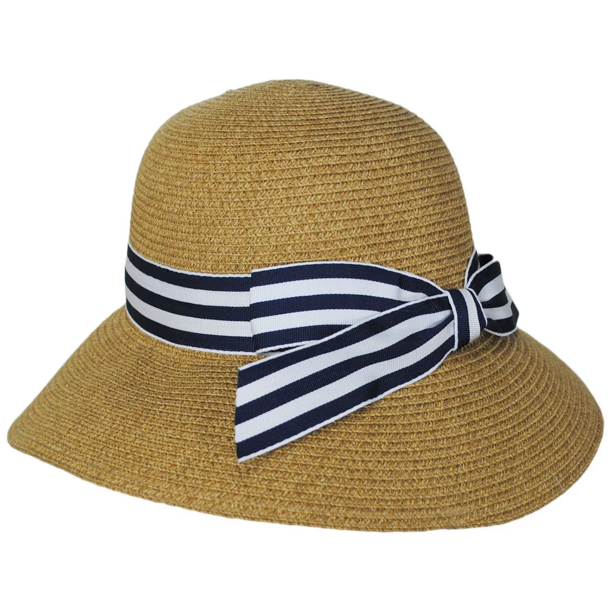 Stripe Sailor Toyo Straw Cloche Dress Hat - Made to Order - Image 3