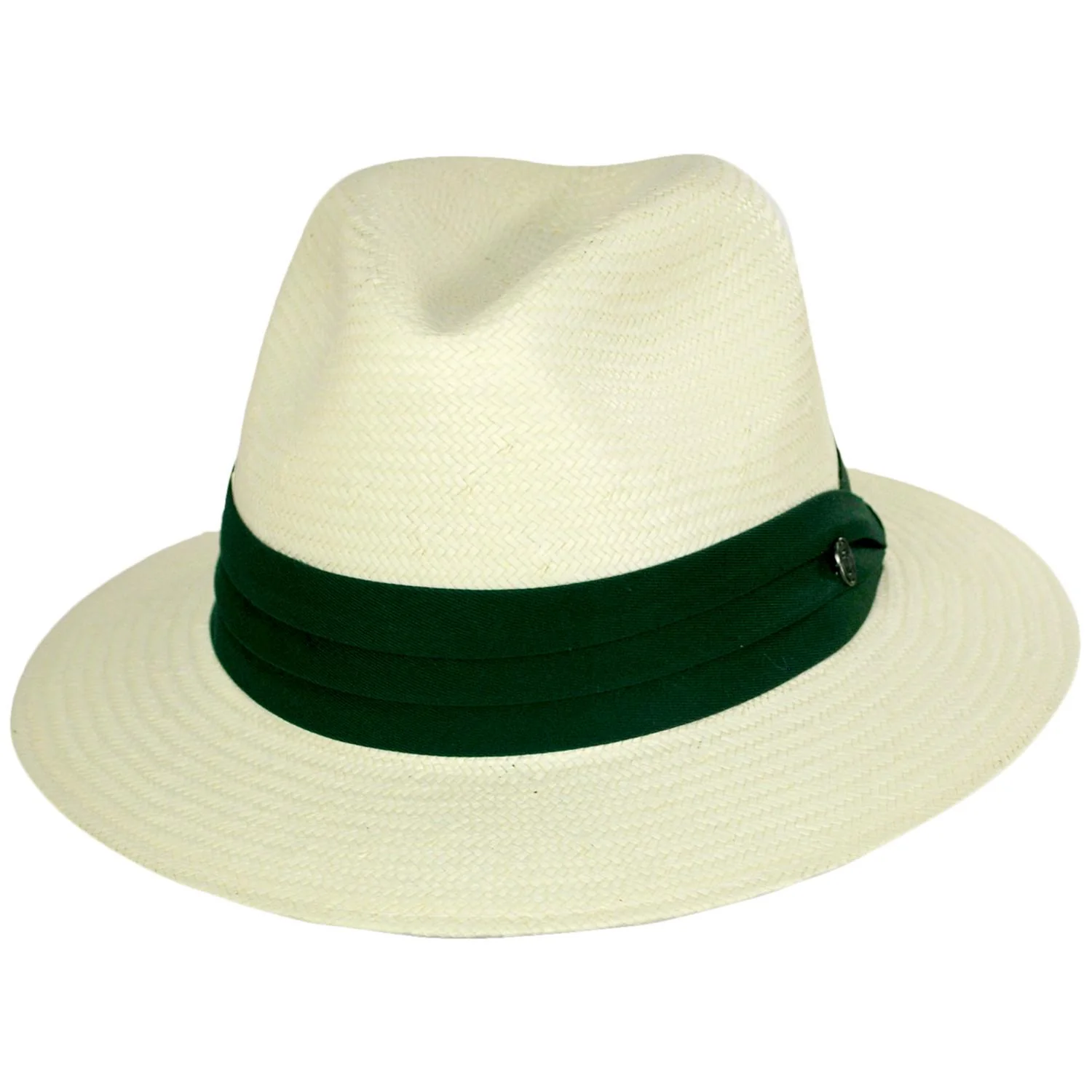 Toyo Straw Safari Fedora Hat - Green Band