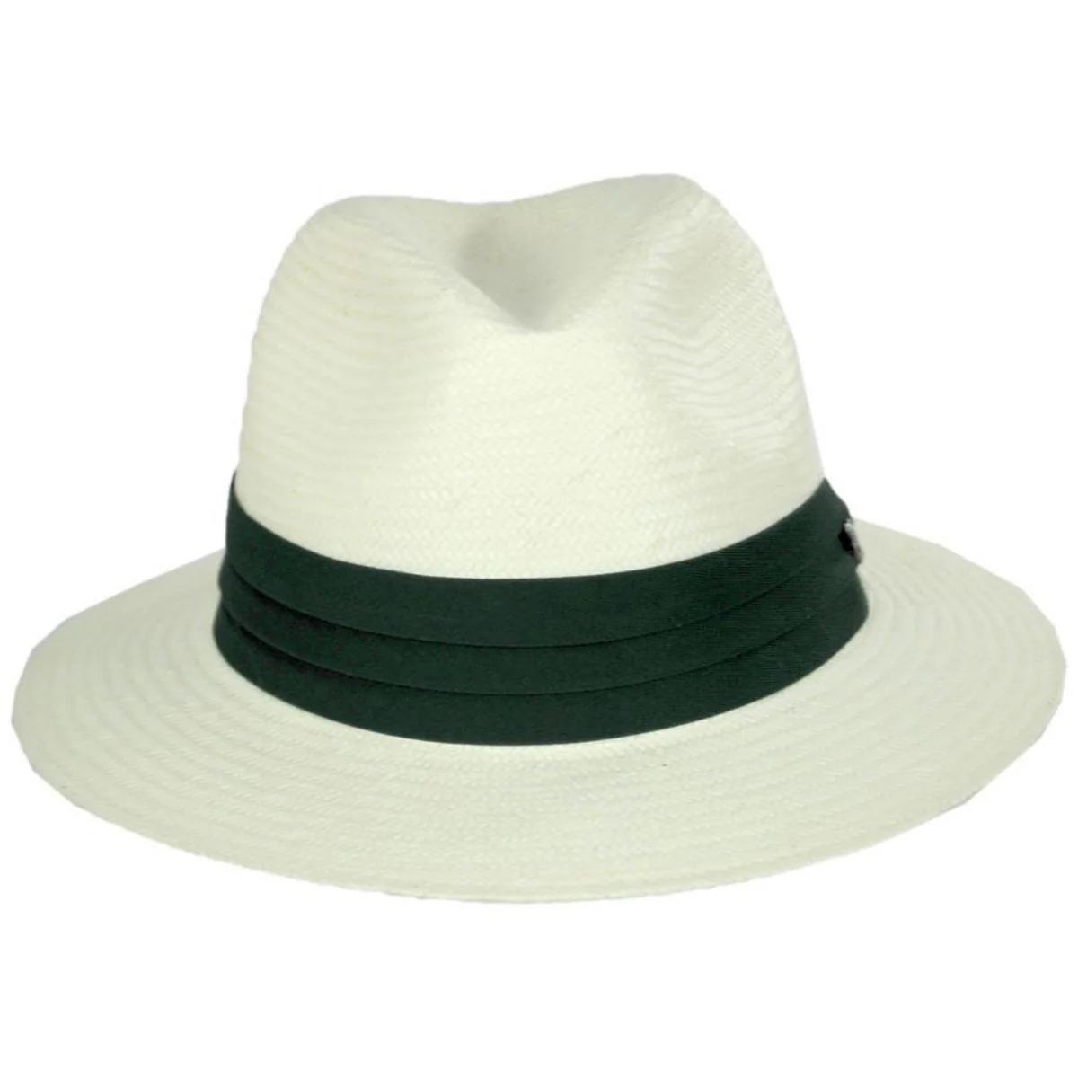 Toyo Straw Safari Fedora Hat - Green Band - Image 4