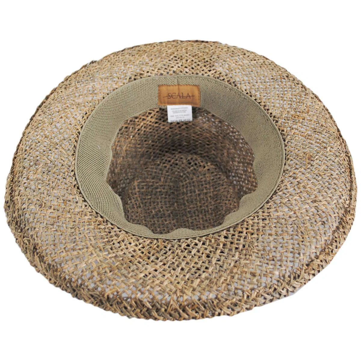 Twisted Seagrass Gambler Hat with Leopard Scarf - Image 4