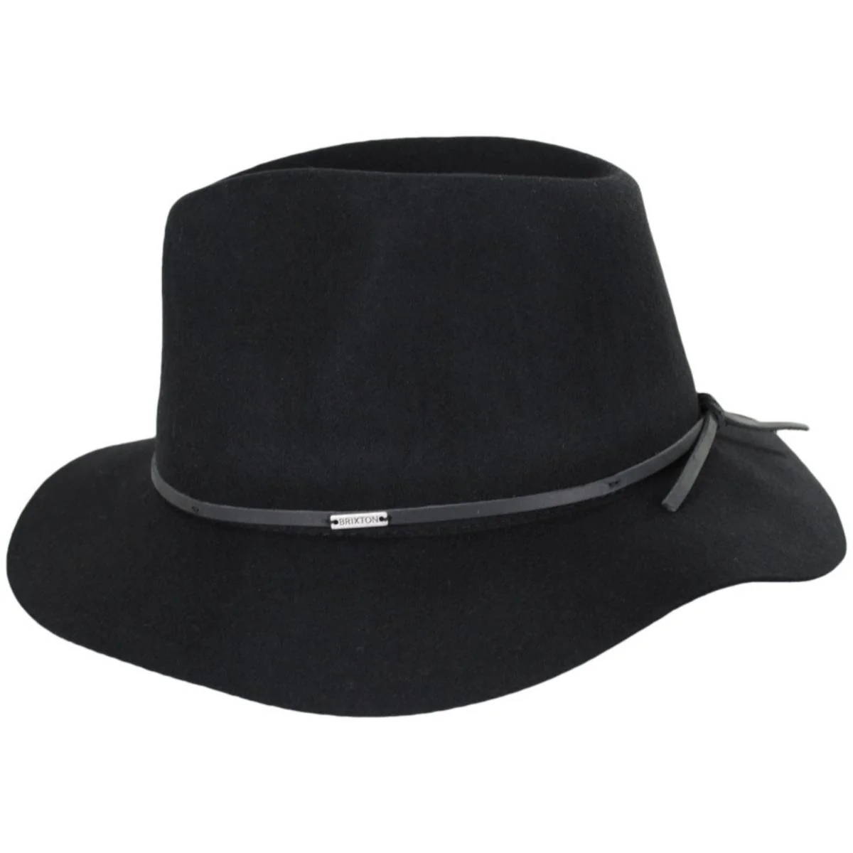 Wesley Packable Wool Felt Fedora Hat - Black/Black - Image 4