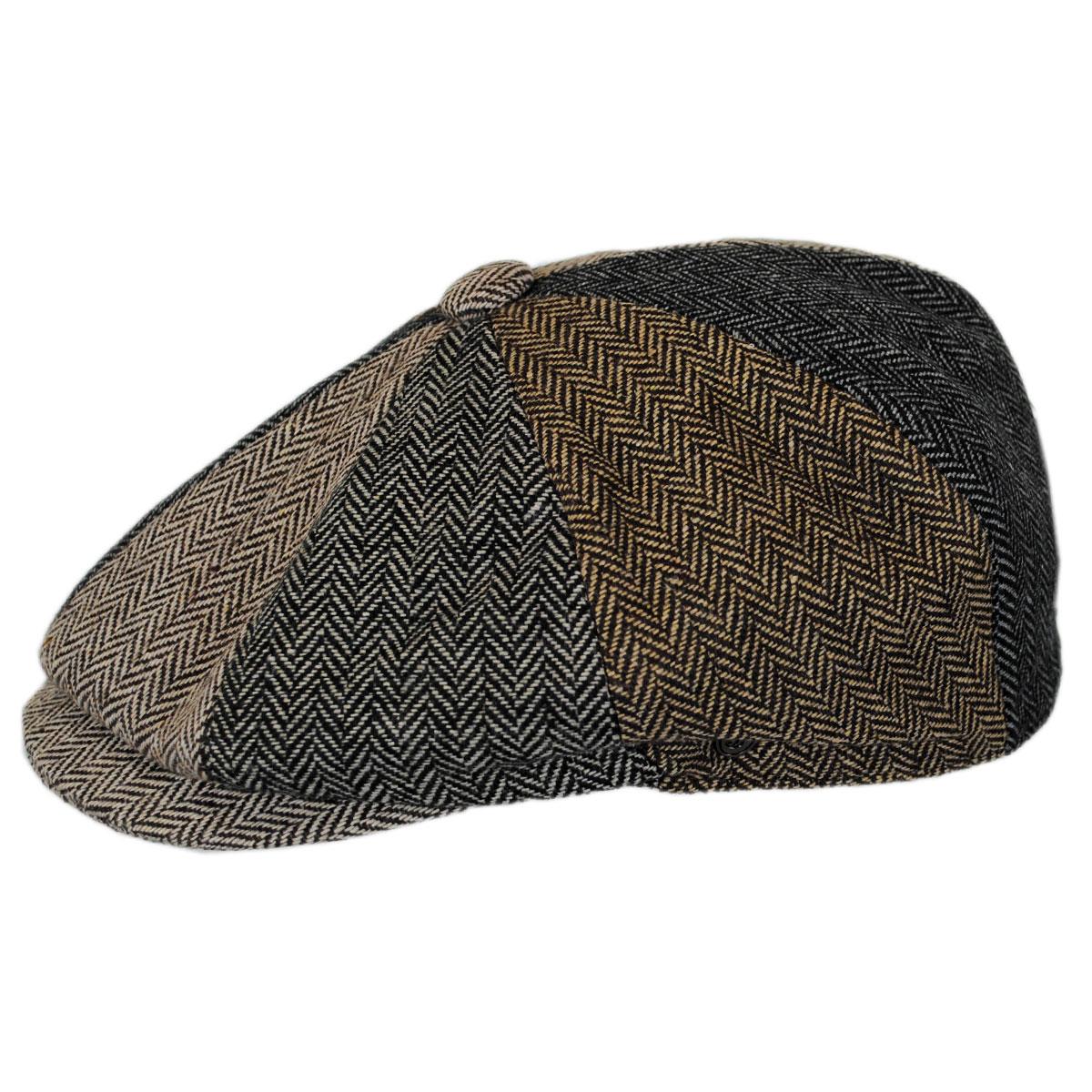 Wholesale Herringbone Patchwork Wool Blend Newsboy Cap B2B Pre-Pack - Image 3