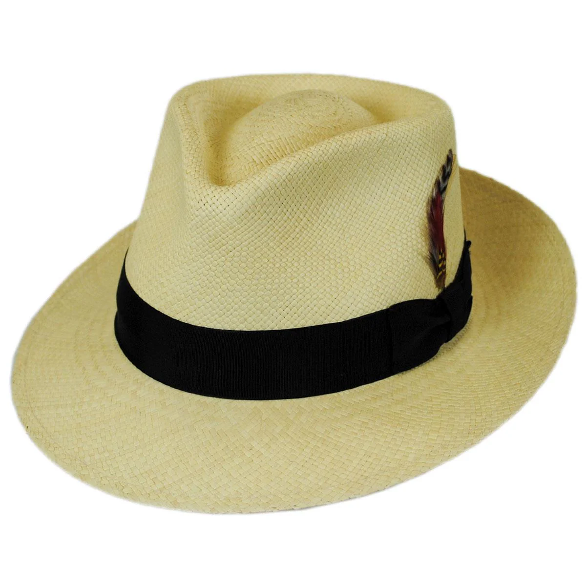 Wholesale Stain Repellent Panama Straw C-Crown Fedora Hat B2B Pre-Pack